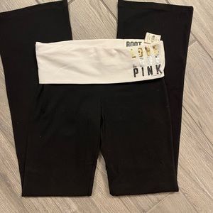 Victoria’s Secret Pink, small, boot cut, black and white yoga pants